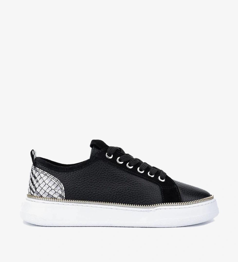 Valmenti Kadın Hakiki Deri Siyah Floter Sneakers & Spor Ayakkabı