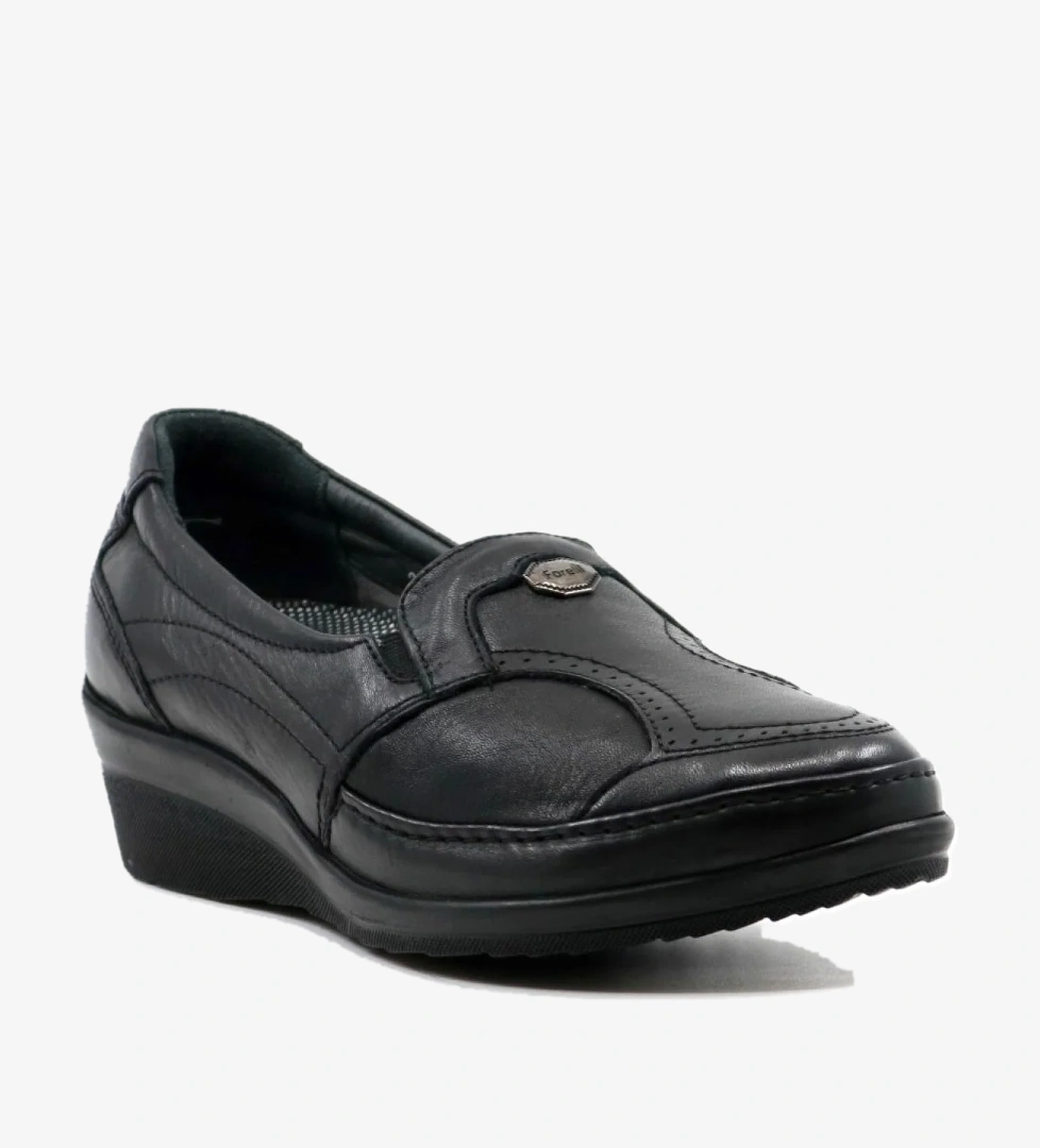 26226 Hakiki Deri Ortopedik Kadın Ayakkabı Siyah - Görsel 1