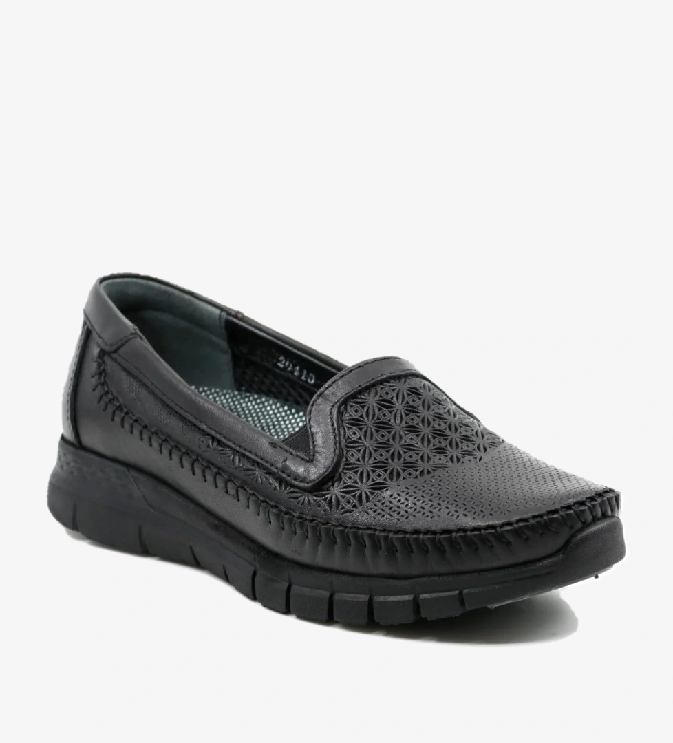 Forelli Ortopedik Rahat Hakiki Deri Kadın Ayakkabı 29413 Siyah model görseli