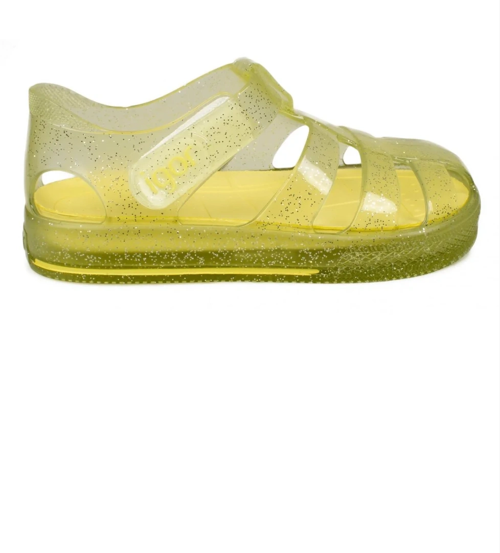 10265 K Star Glitter Sarı Kız Çocuk Sandalet - Görsel 1