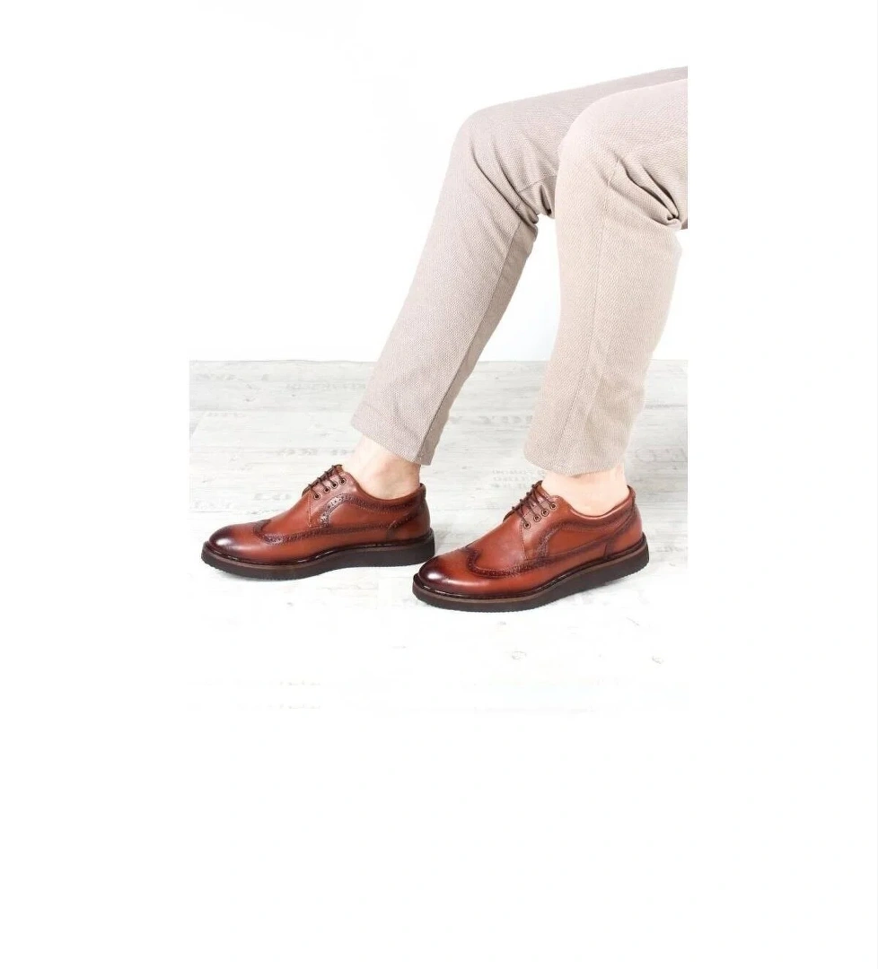 Hakiki Deri Erkek Oxford Ayakkabı 095MA4051-1 - Görsel 1