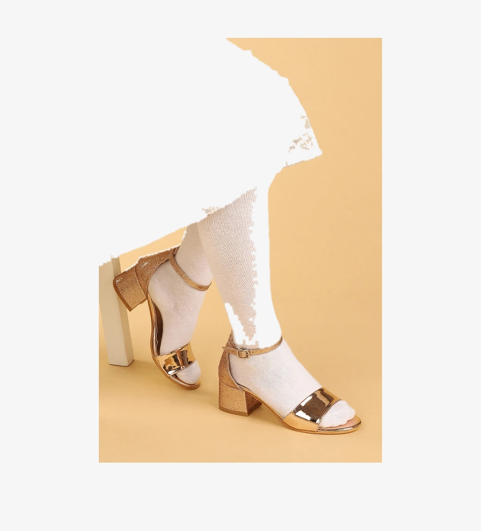 Kiko 768 Ayna Kum Günlük Kız Çocuk 3 Cm Topuk Sandalet Ayakkabı BAKIR - Görsel 1