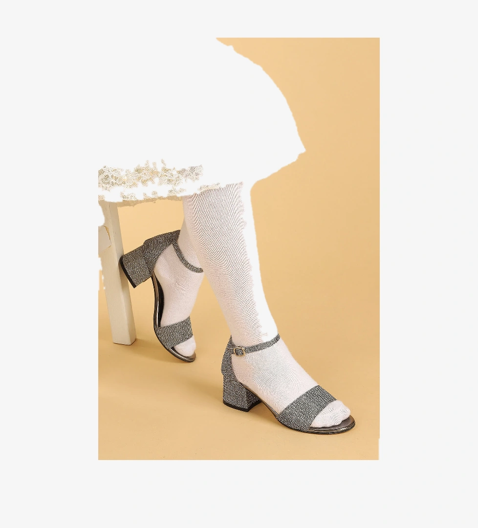 Kiko 769 Çupra Günlük Kız Çocuk 3 Cm Topuk Sandalet Ayakkabı PLATİN - Görsel 1