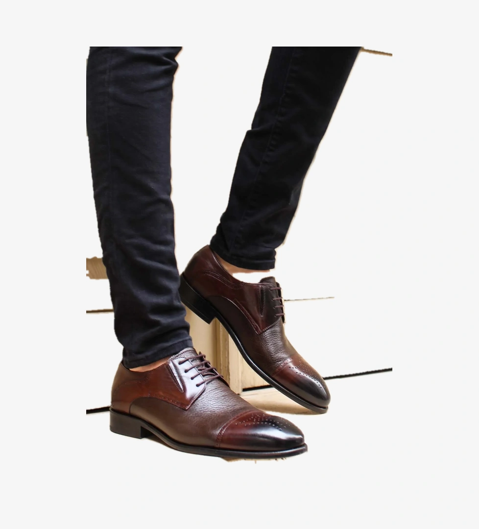 Hakiki Deri Kösele Erkek Klasik Ayakkabı 237MA574 - Görsel 1