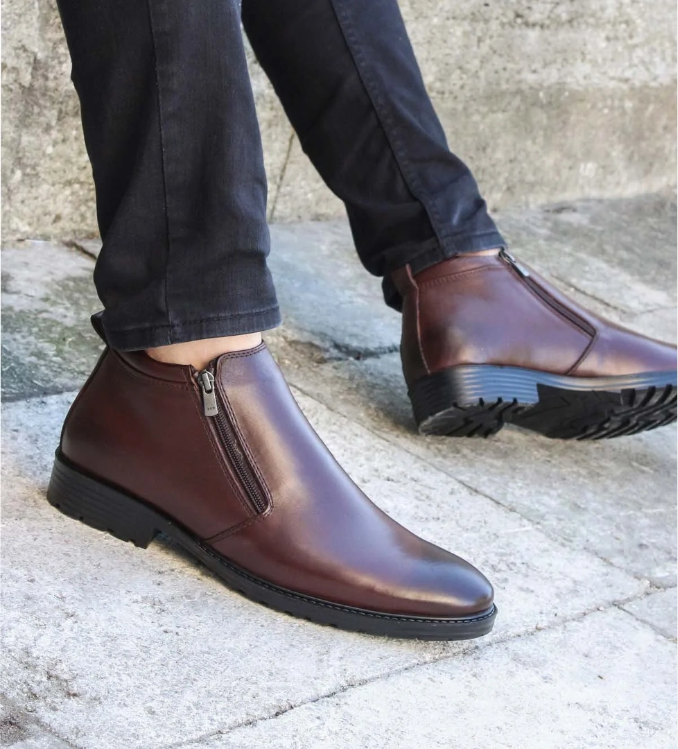 Fast Step Hakiki Deri Kürklü Erkek Klasik Bot 671KMA304 model görseli