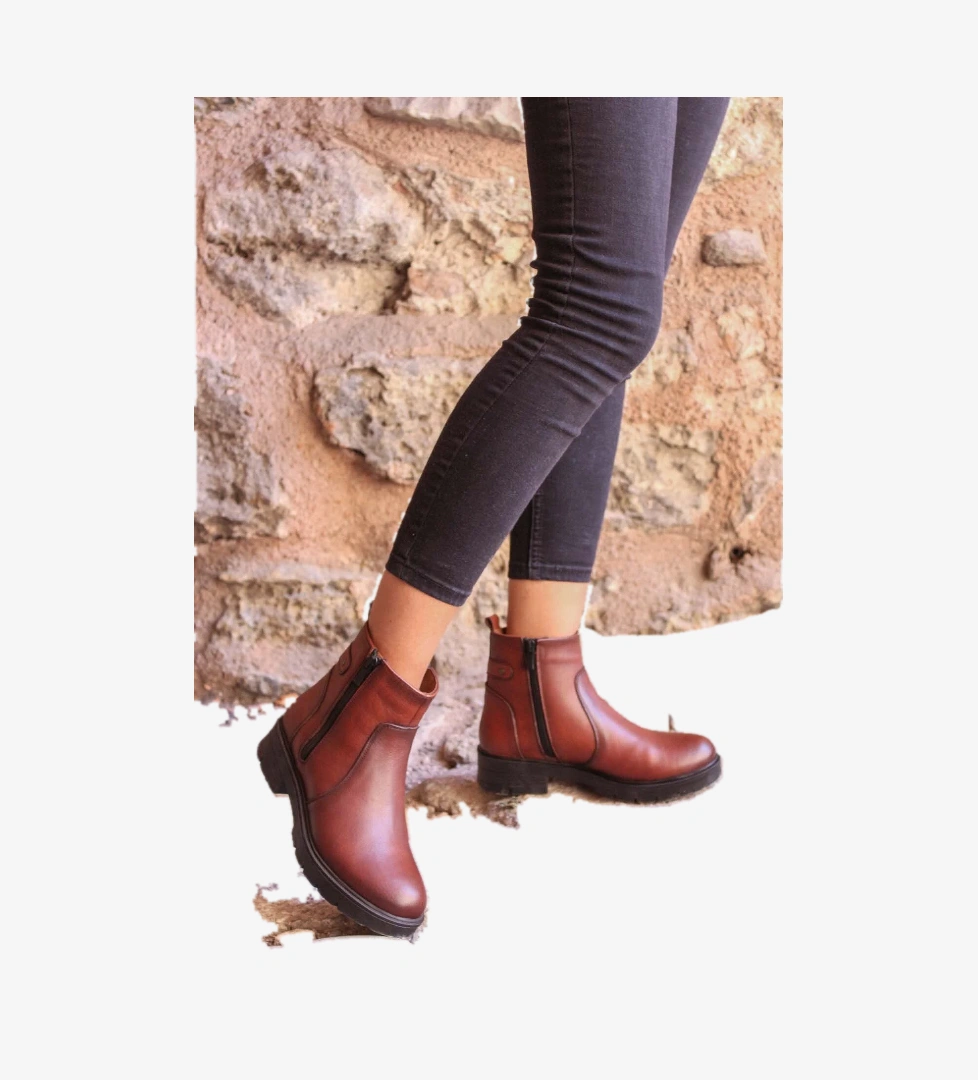 Hakiki Deri Kadın Klasik Bot 901SZA204 - Görsel 1