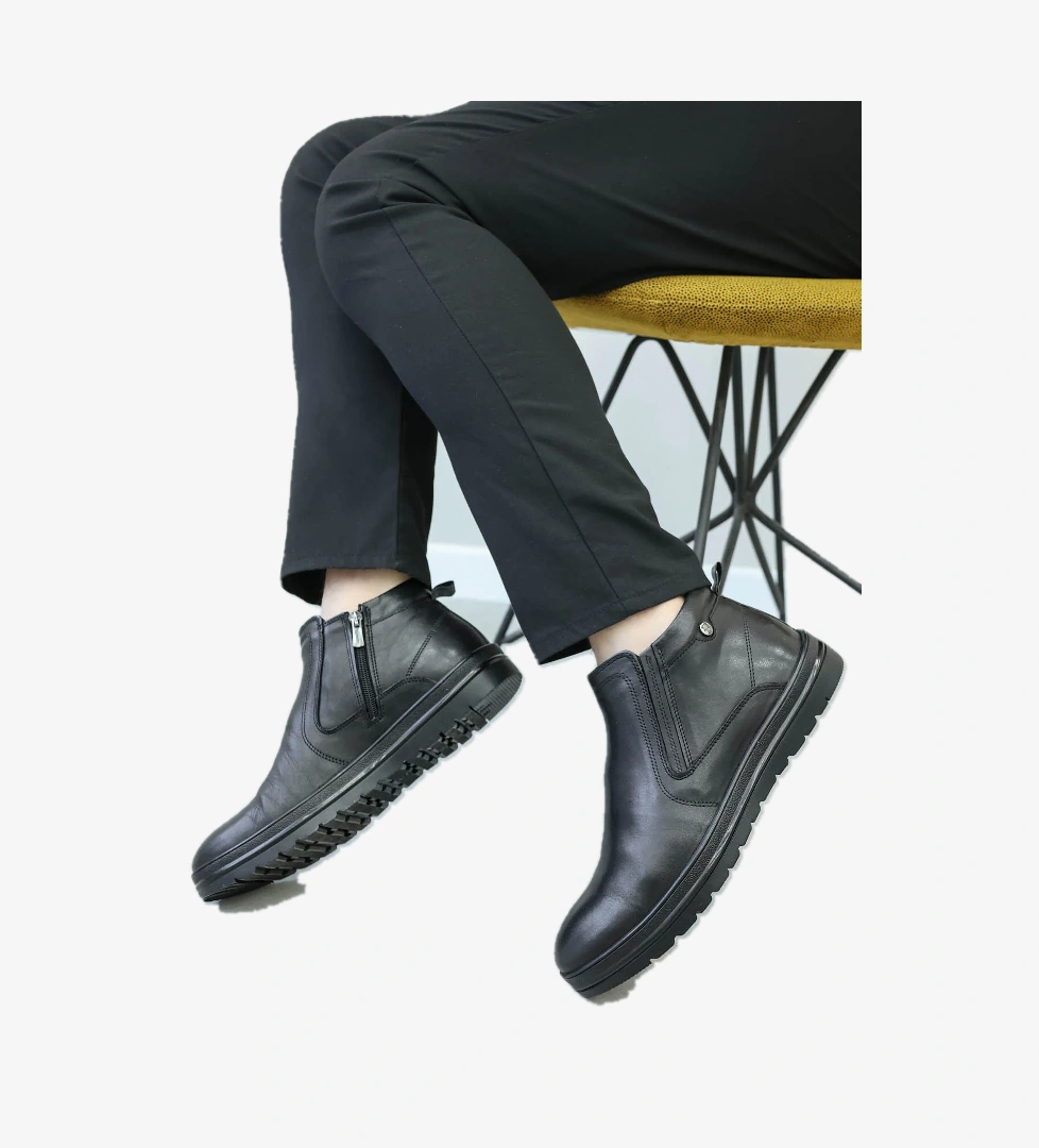 Fast Step Hakiki Deri Kürklü Erkek Klasik Bot 711KMA131 model görseli