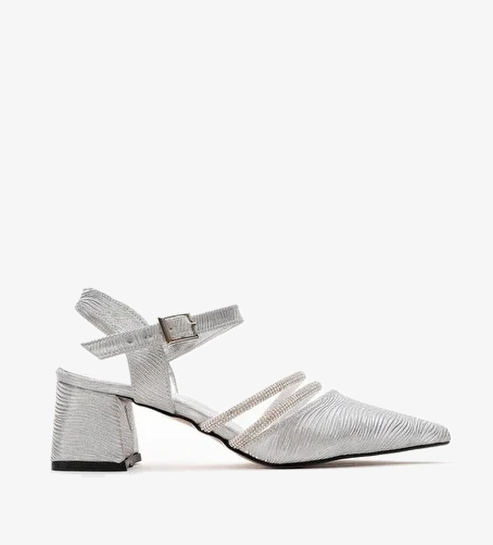 Ccway Siyah Ccway Taşlı Kadın Topuklu Ayakkabı