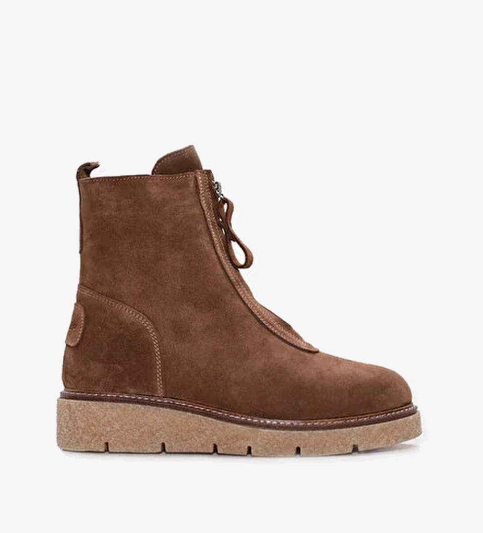 Fast Step Hakiki Deri Kürklü Kadın Klasik Bot 657KZA2502 - Görsel 1