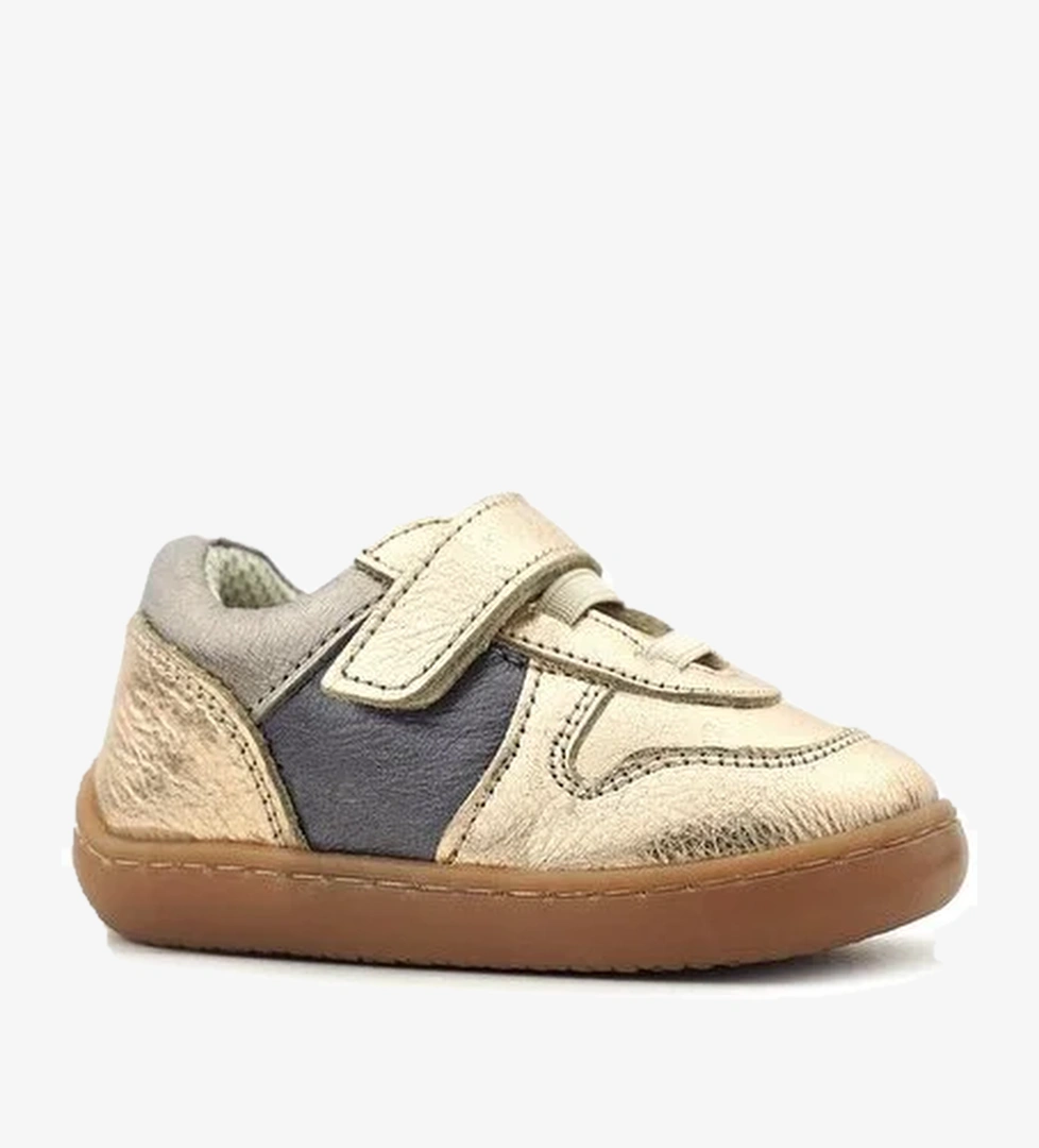 Rakerplus Bob Hakiki Deri Bakır Barefoot Cırtlı Lastikli Bebek Sneaker Ayakkabı - Görsel 1