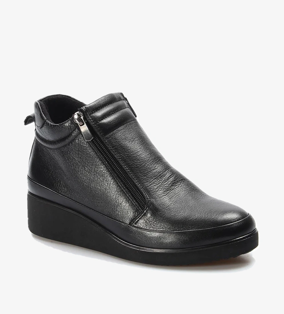 Hakiki Deri Kadın Kalın Taban Bot 863SZA356 - Görsel 1