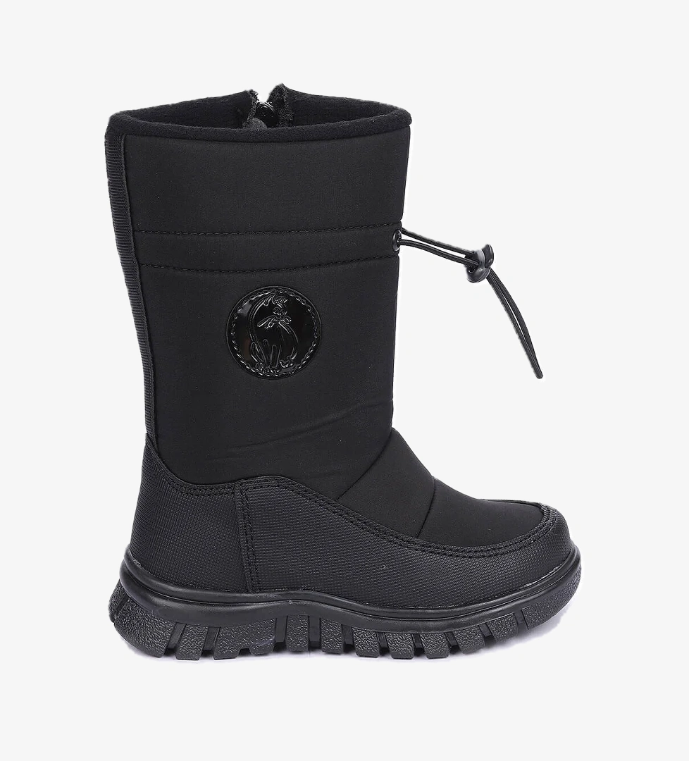 Nuh Fermuarlı Kız Çocuk Kar Botu Ayakkabı SİYAH - Görsel 1