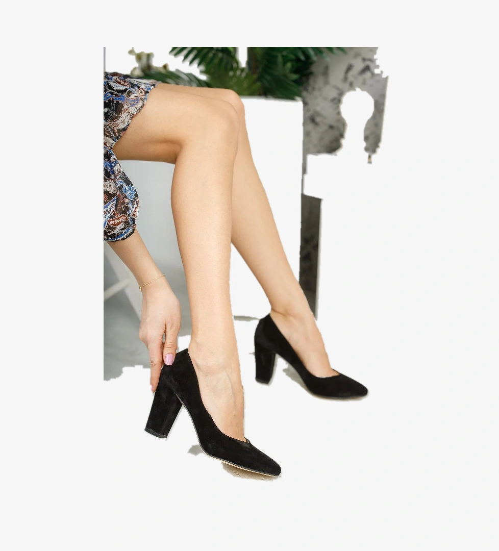 W707 Garantili Kadın Klasik Günlük Tarz Şık ve Rahat Topuklu Ayakkabı