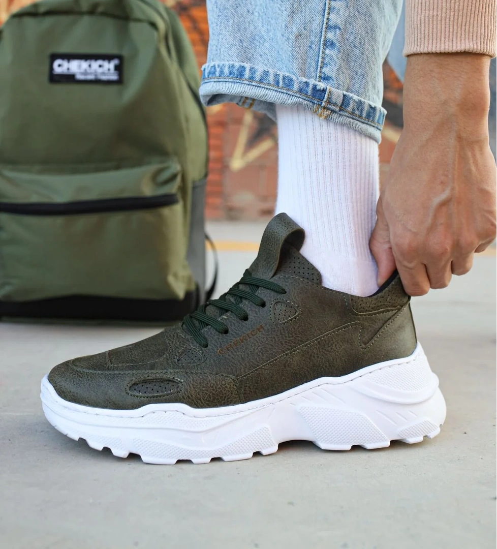 CH089 CBT Low Top Lace Up Erkek Ayakkabı HAKI - Görsel 1