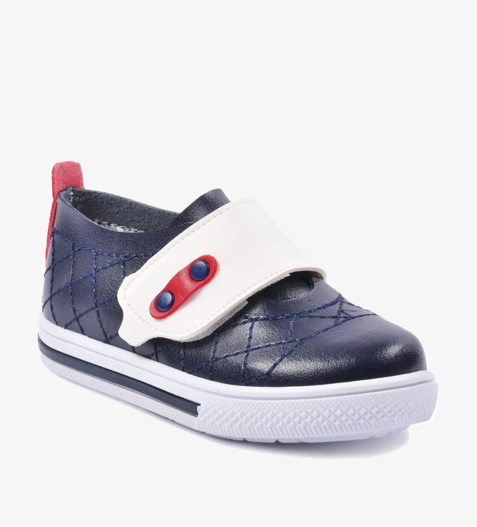 21K01 Lacivert-Beyaz Bebek Ayakkabı - Görsel 1