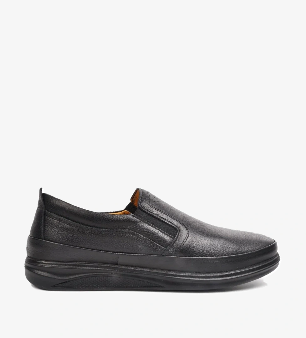 Ayakmod 478 Siyah Erkek Hakiki Deri Slip On Ayakkabı model görseli