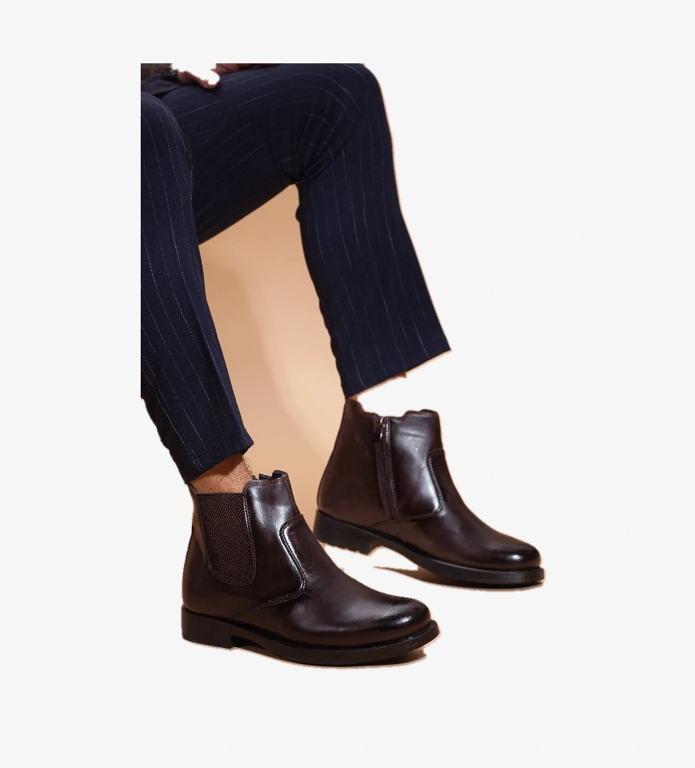 D650 Erkek Kışlık Kar Botu_Kahverengi