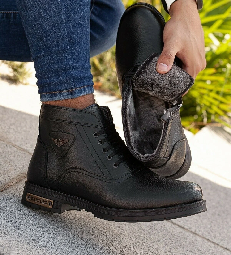 504 Soğuk Geçirmez Kürklü Unisex Bot_Siyah