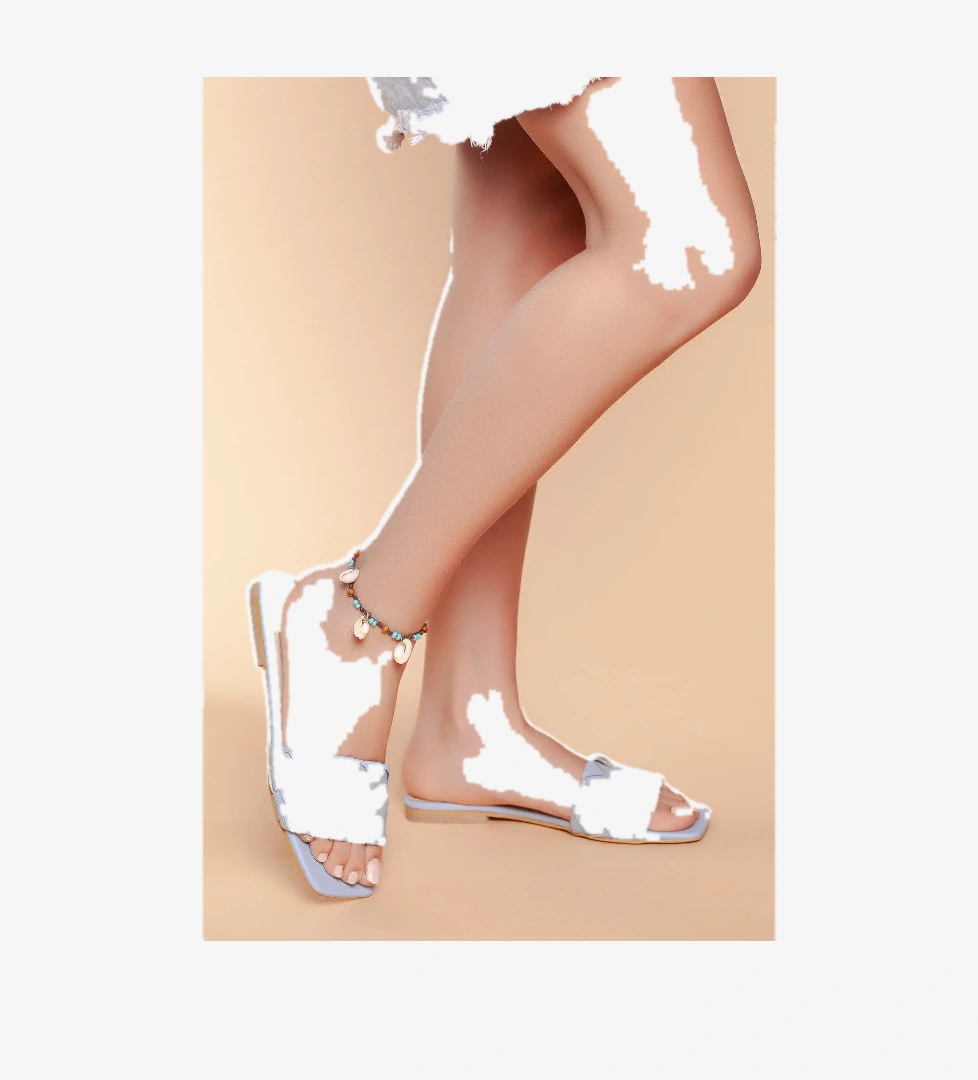 D300 Günlük Kadın Kapitona detay Düz Terlik_Mavi