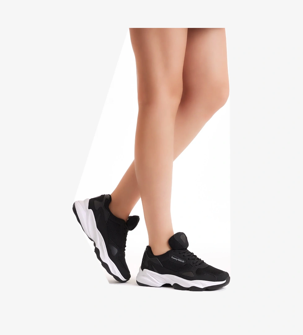 Tonny Black Unisex Siyah Beyaz Spor Ayakkabı Zhr
