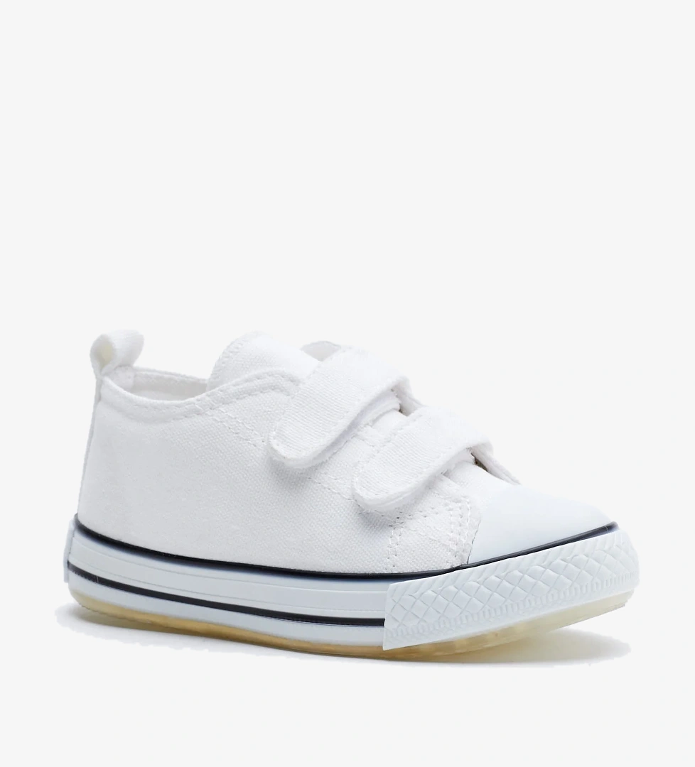 Çocuk Unisex Beyaz Rahat Kalıp Işıklı Cırtlı Spor Ayakkabı