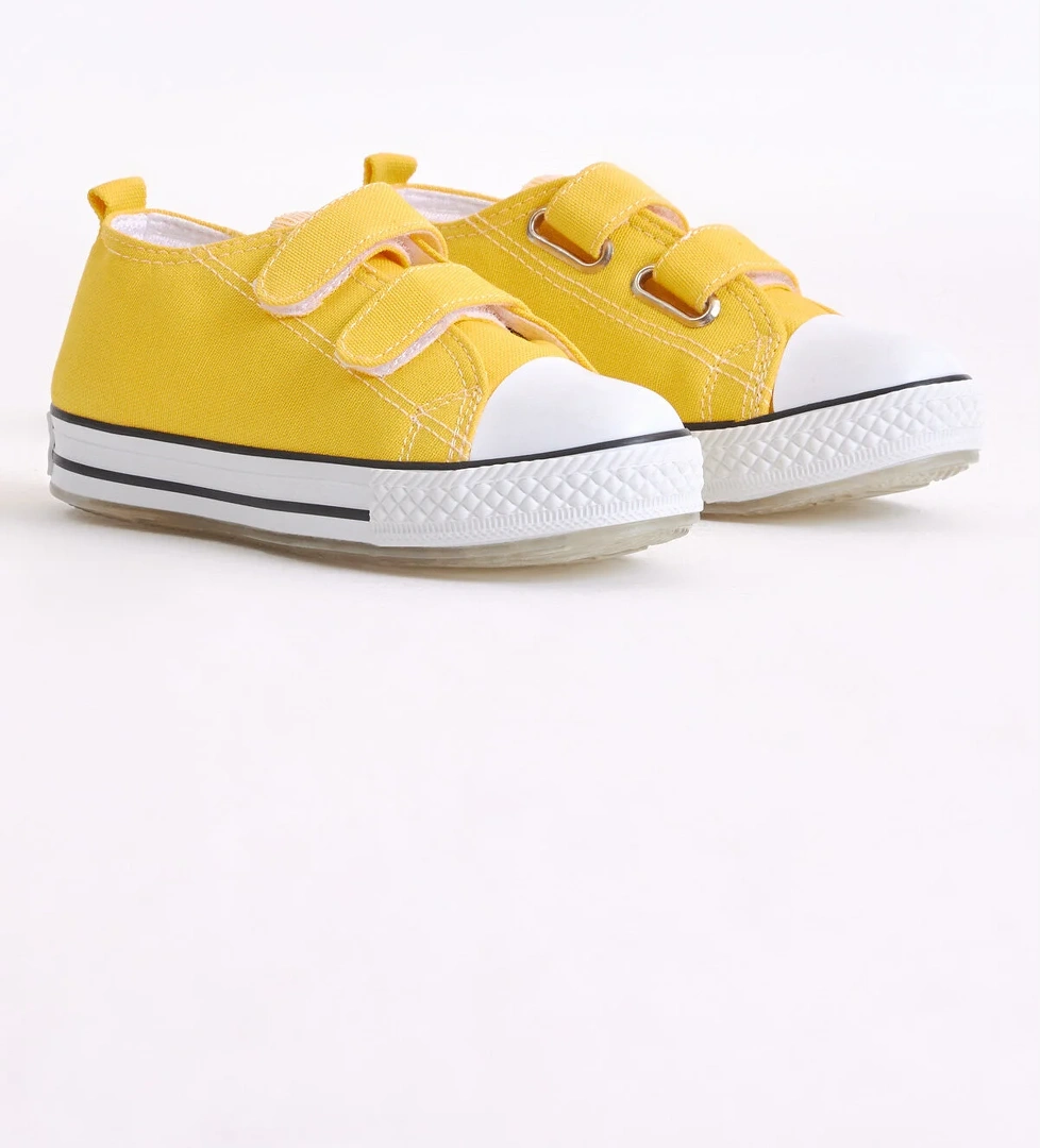 Çocuk Unisex Sarı Rahat Kalıp Işıklı Cırtlı Spor Ayakkabı