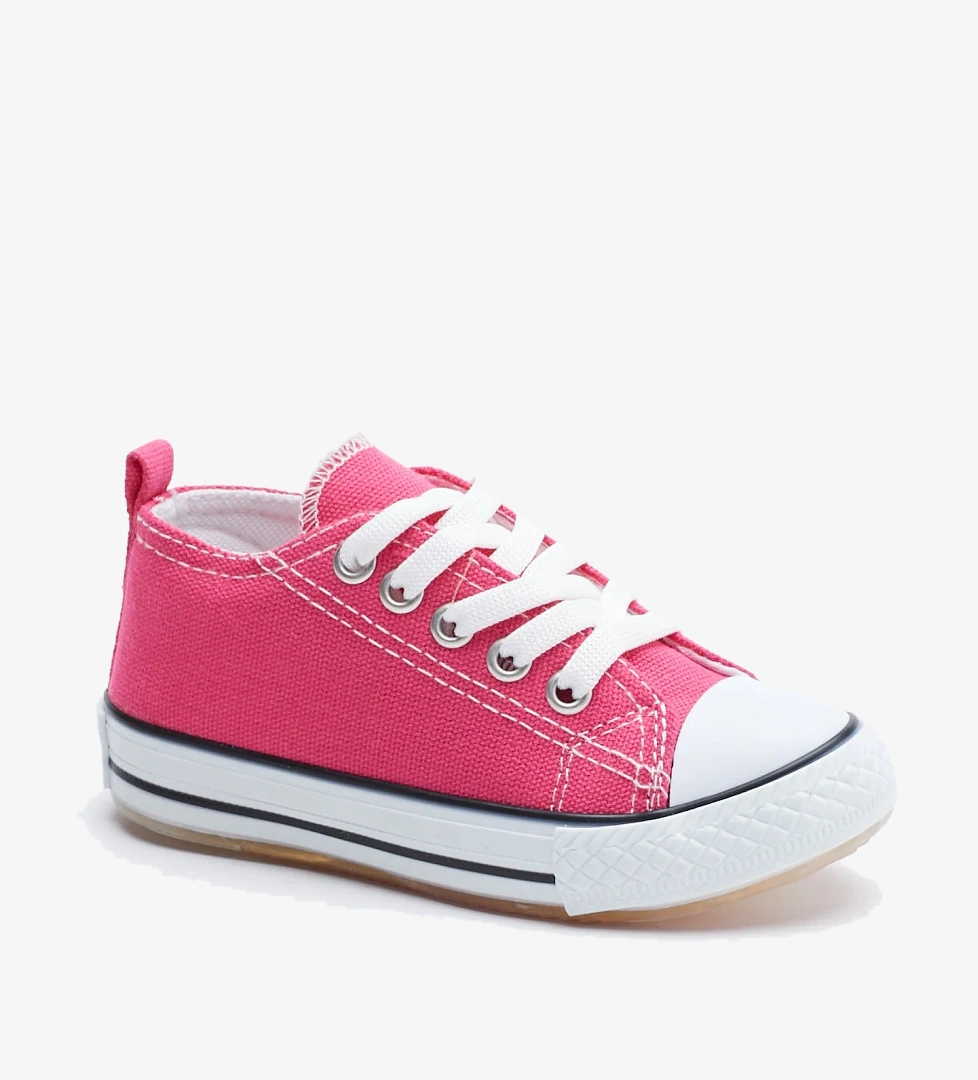 Çocuk Unisex Fuşya Rahat Kalıp Işıklı Bağcıklı Spor Ayakkabı