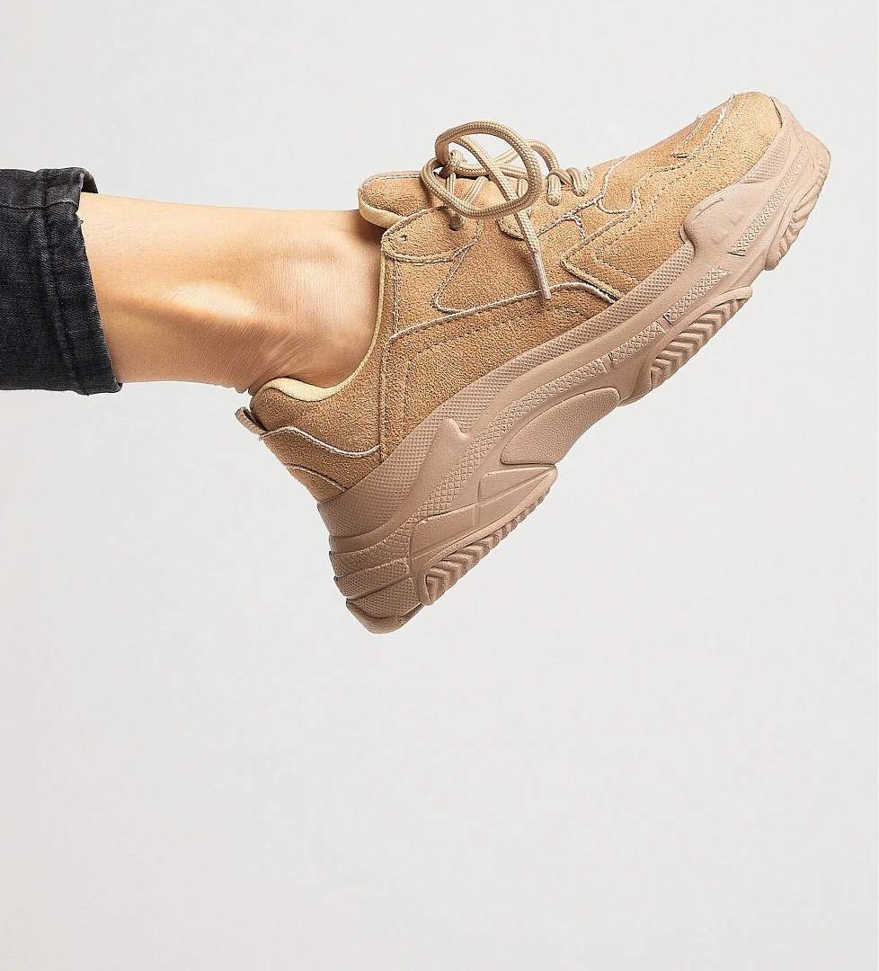 Kadın Vizon Yüksek Taban Bağcıklı Spor Ayakkabı