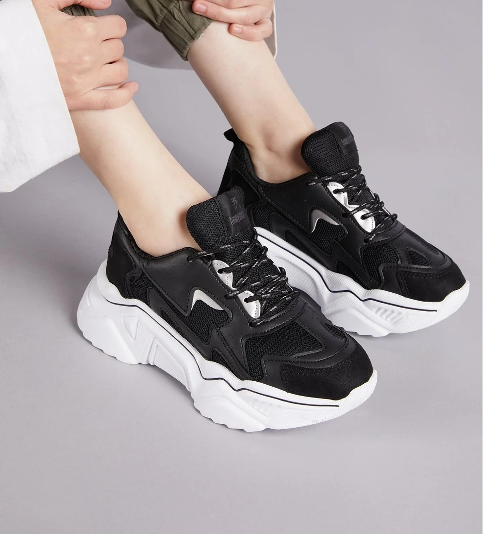 Kadın Siyah Beyaz Spor Ayakkabı Dnz - Görsel 1