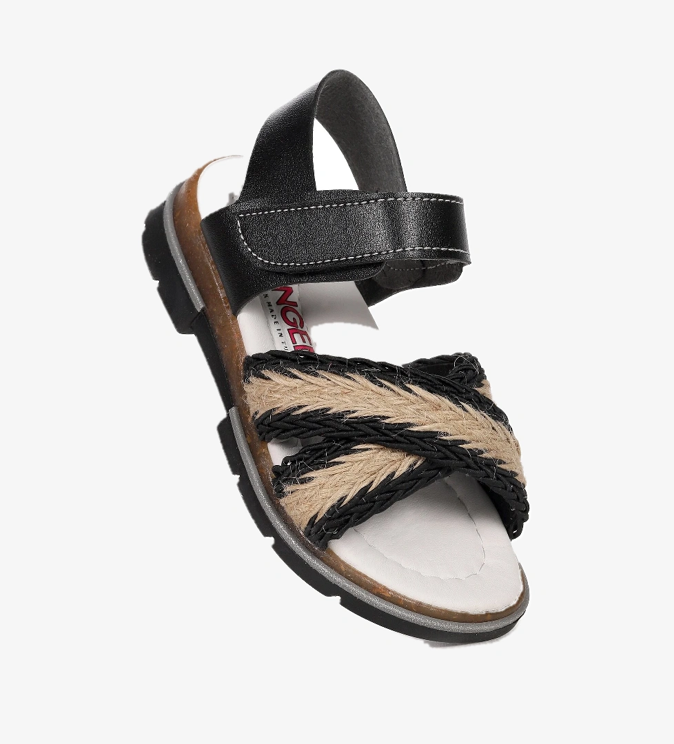 Ortopedik Kız Çocuk Sandalet Şb 2843-47 Siyah - Görsel 1