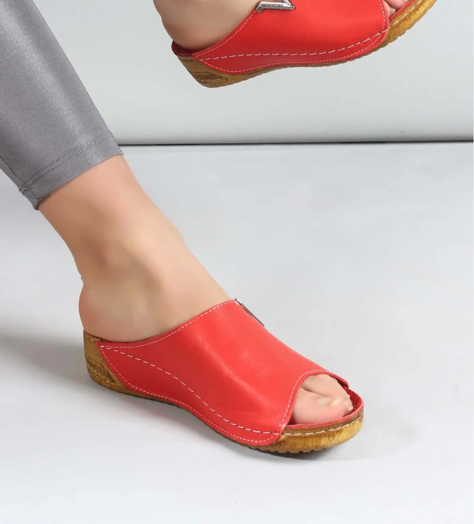 Hakiki Deri Kadın Düz Terlik 972ZA211