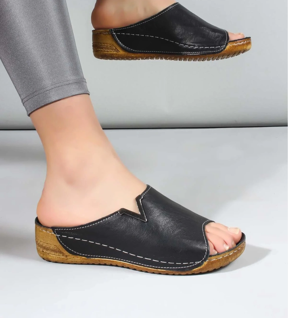 Hakiki Deri Kadın Düz Terlik 972ZA211