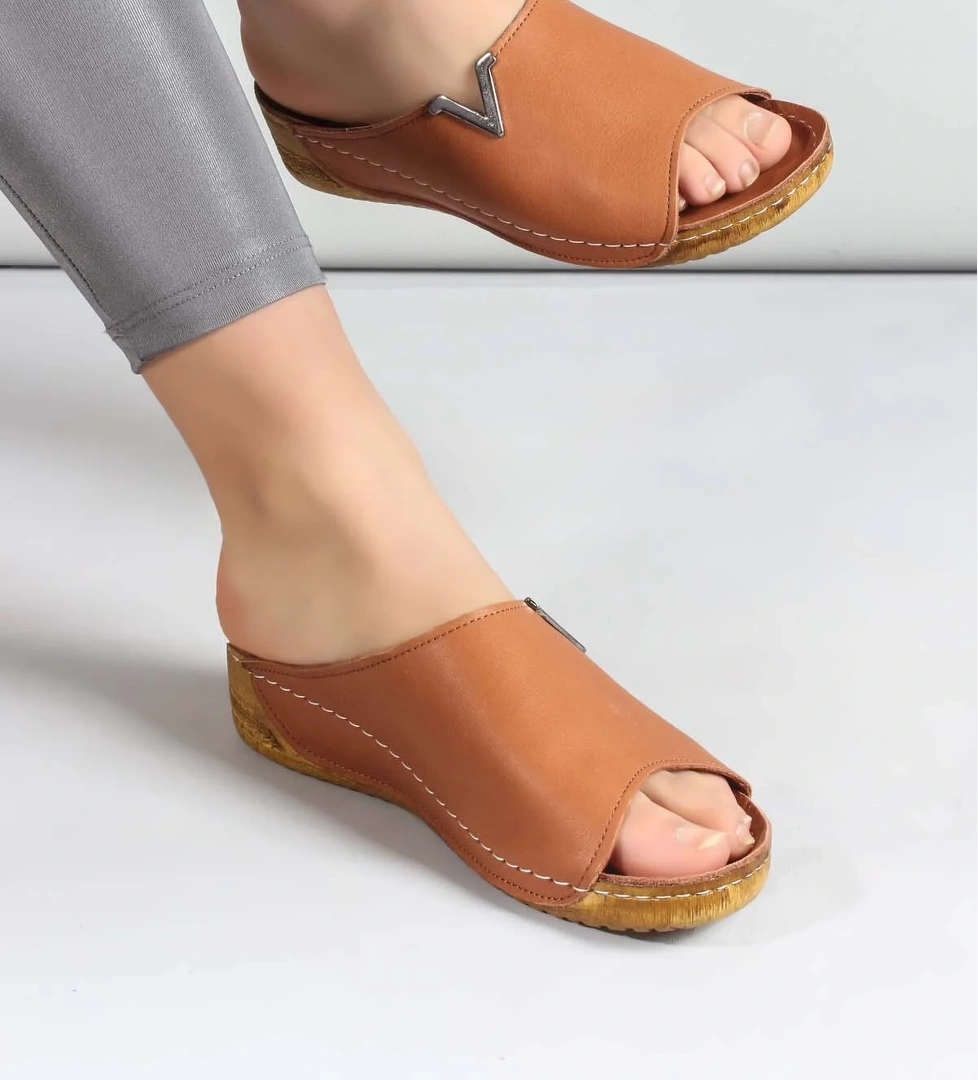 Hakiki Deri Kadın Düz Terlik 972ZA211