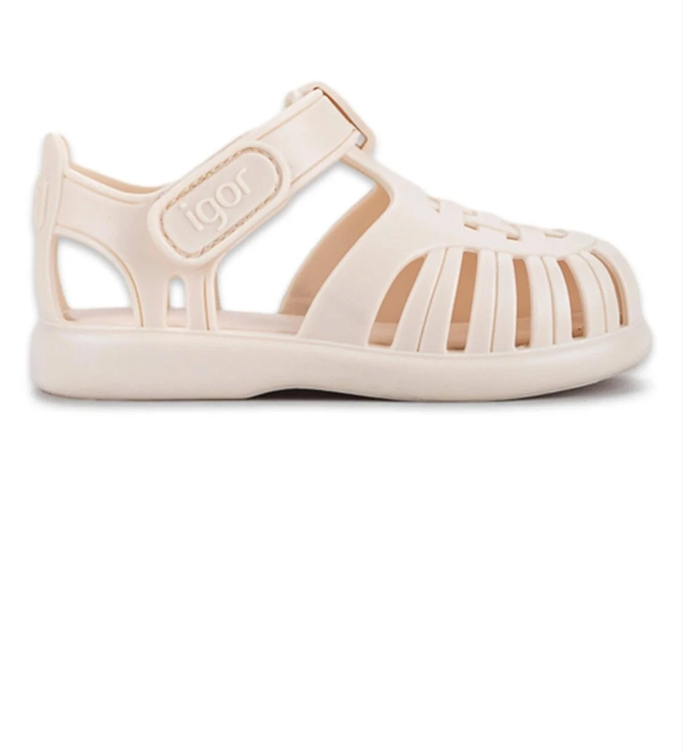 10271 K Tobby Solid Krem Çocuk Sandalet
