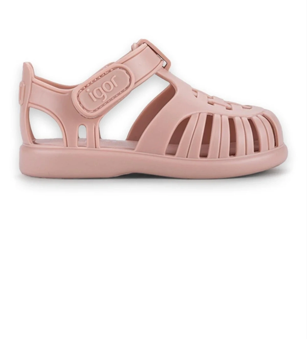 10271 K Tobby Solid Pembe Çocuk Sandalet - Görsel 1