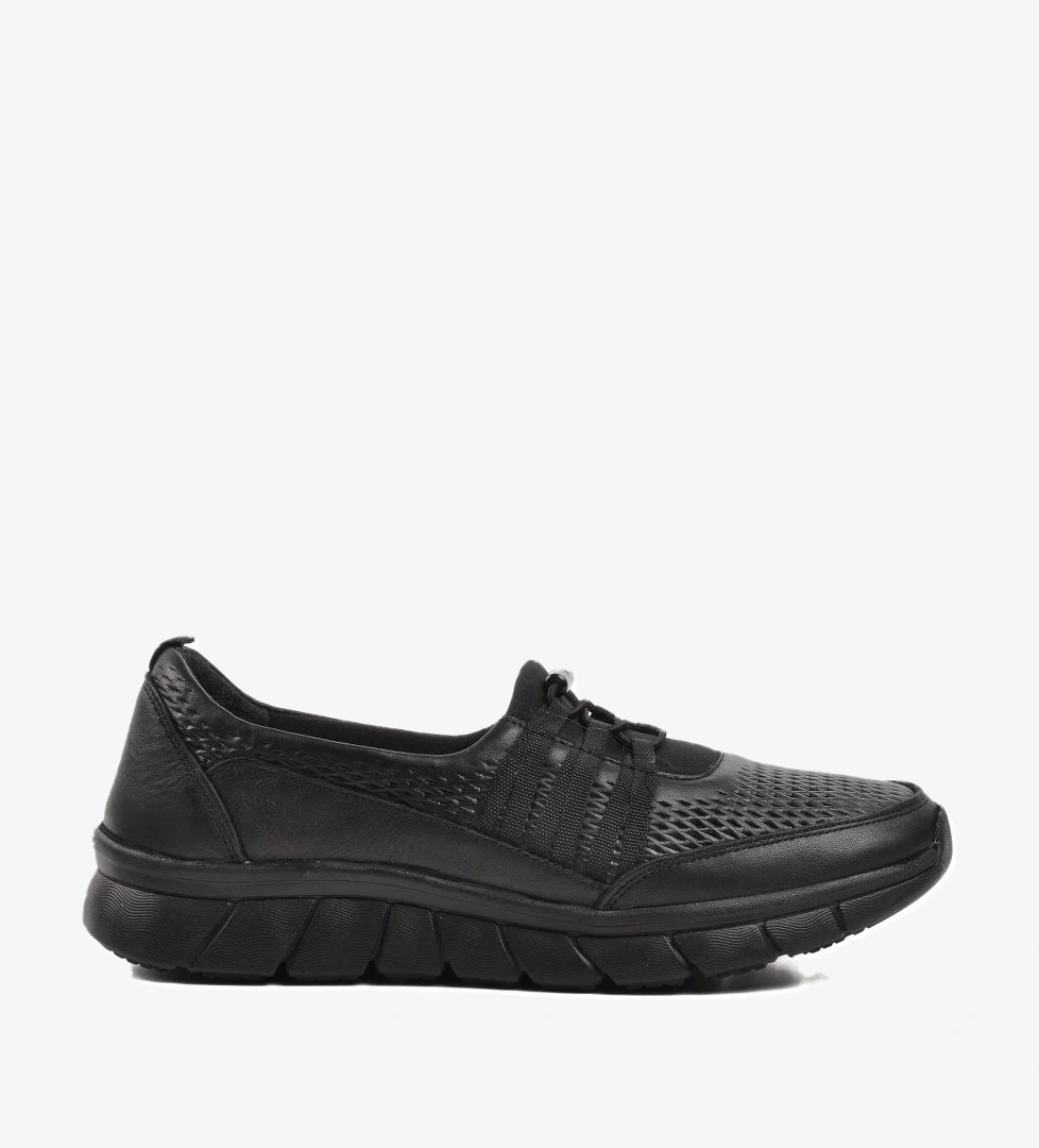 8278 Siyah Hakiki Deri Kadın Günlük Ayakkabı - Görsel 1