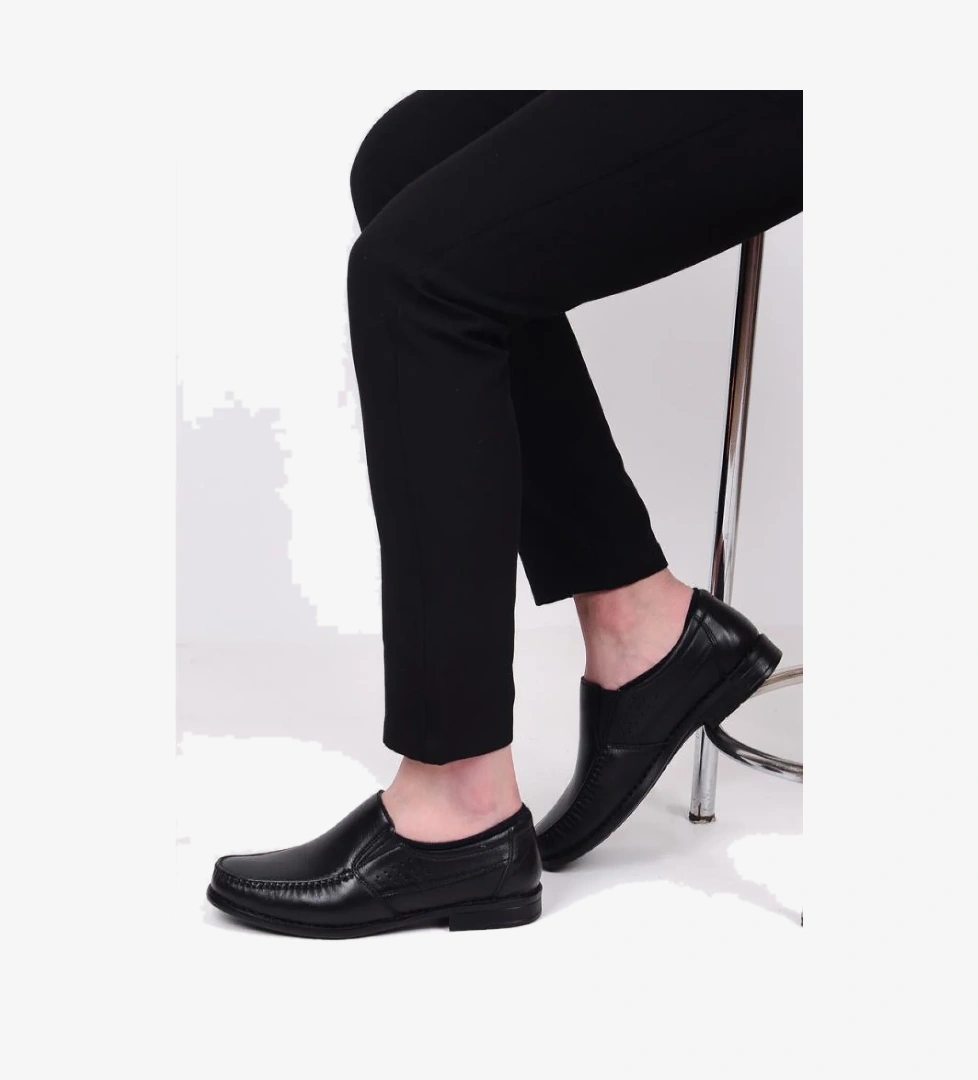 Tardelli̇ Tardelli 060 Ortapedik Siyah Erkek Günlük Deri Ayakkabı model görseli