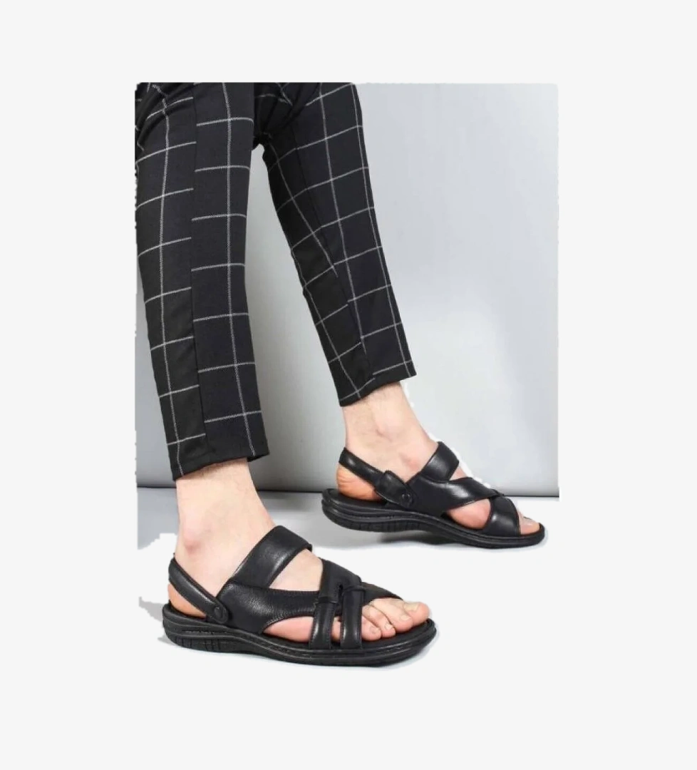 Hakiki Deri Erkek Klasik Sandalet 952MA710 - Görsel 1