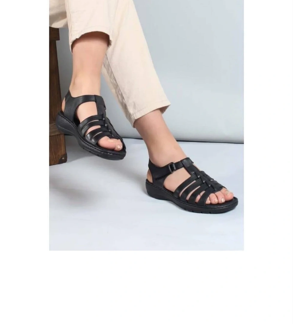 Hakiki Deri Kadın Klasik Sandalet 952ZA21888-1 - Görsel 1