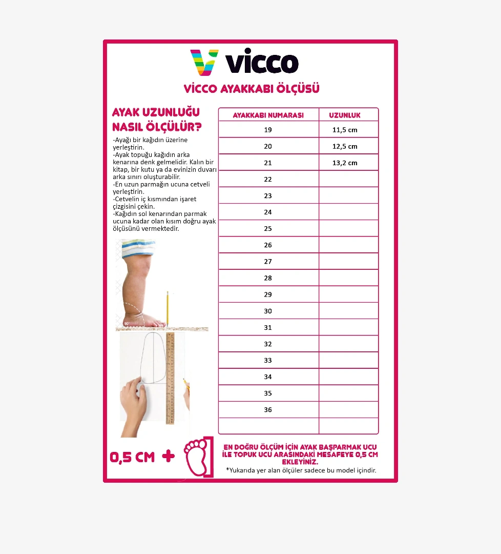 Vicco Anka Kız/erkek Bebek İlk Adım Panduf Ayakkabı 950.e19k.224 Fuşya Kırmızı model görseli