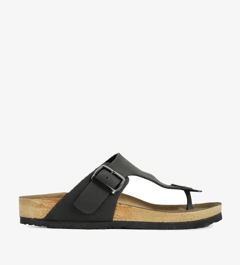 LUKE Kadın Parmak Arası Siyah Nubuk Terlik