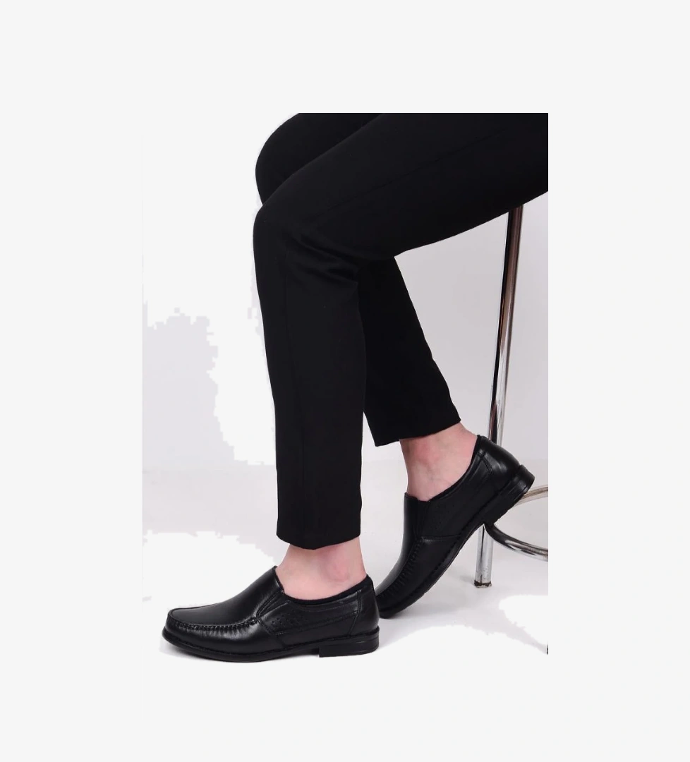 Tardelli 060 Ortapedik Siyah Erkek Günlük Deri Ayakkabı - Görsel 1