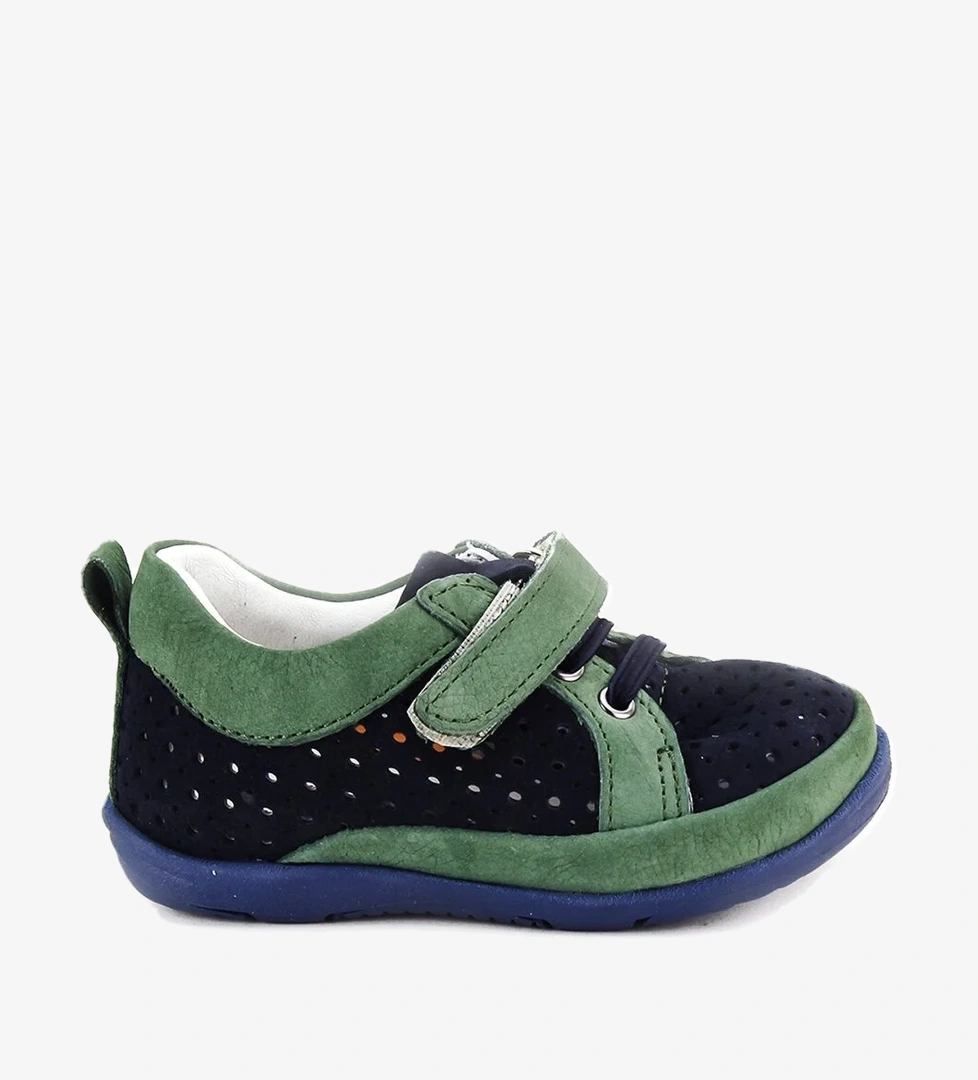 Mnpc Unisex Çocuk Laci-Yeşil Deri Ortopedik Destekli İlk Adım Ayakkabı model görseli