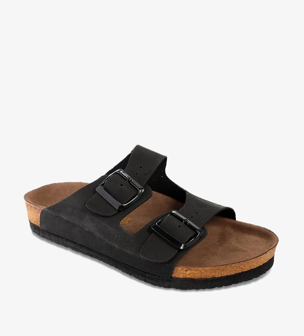 LENS Kadın Terlik Siyah Nubuk - Görsel 1