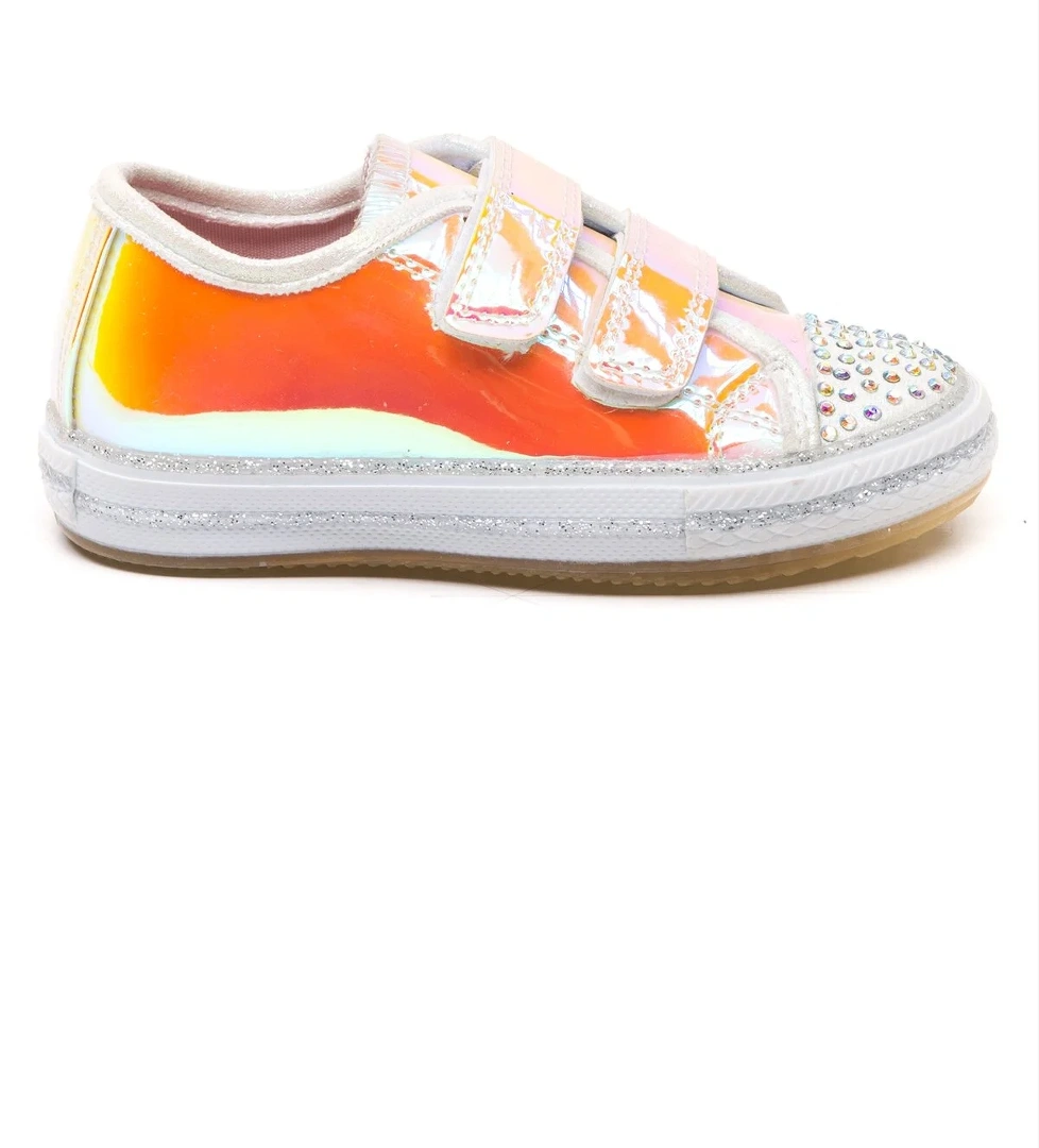 Kız Çocuk Sarı Hologram Ortopedik Destekli Spor Ayakkabı