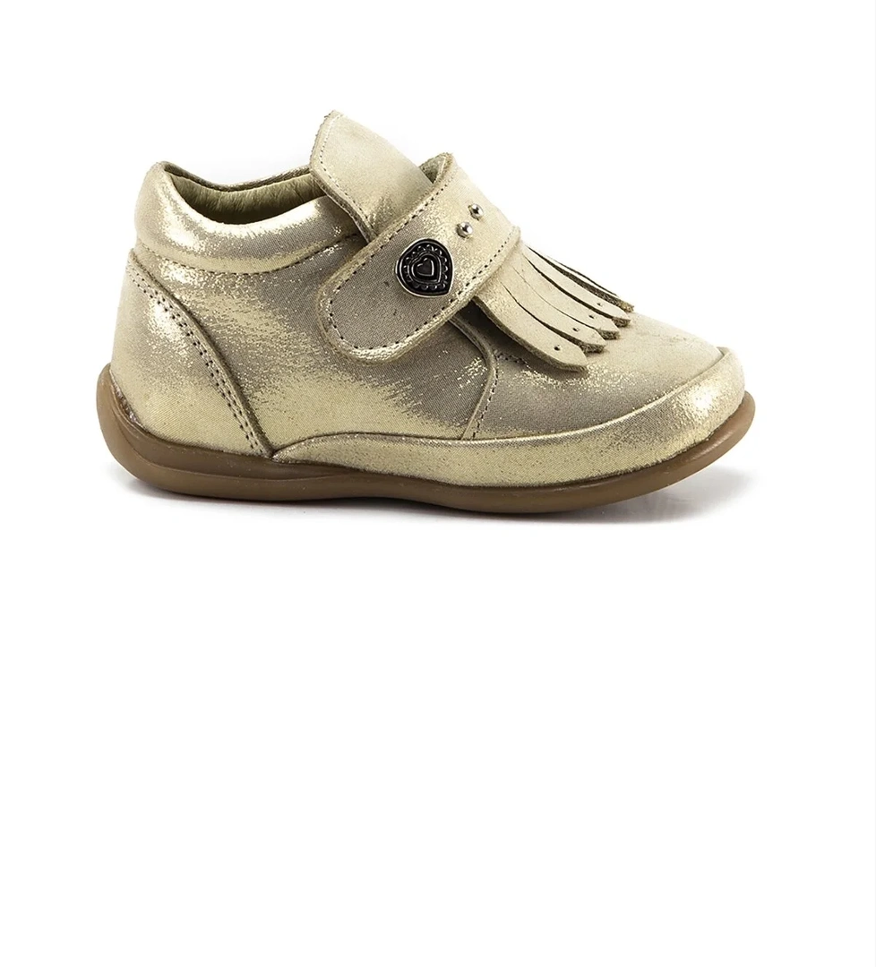 Kız Çocuk Bej Simli Deri Ortopedik Destekli İlk Adım Bot