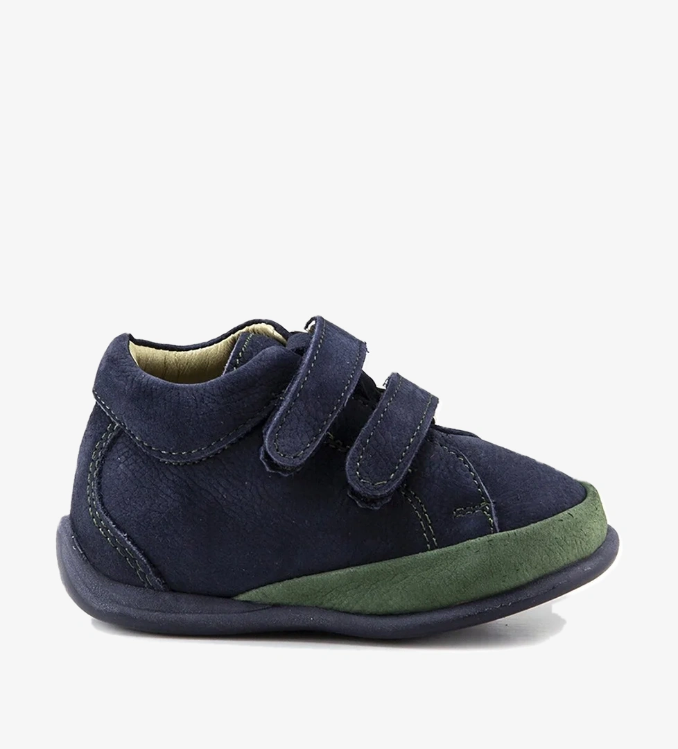 Unisex Çocuk Lacivert Deri Ortopedik Destekli İlk Adım Bot