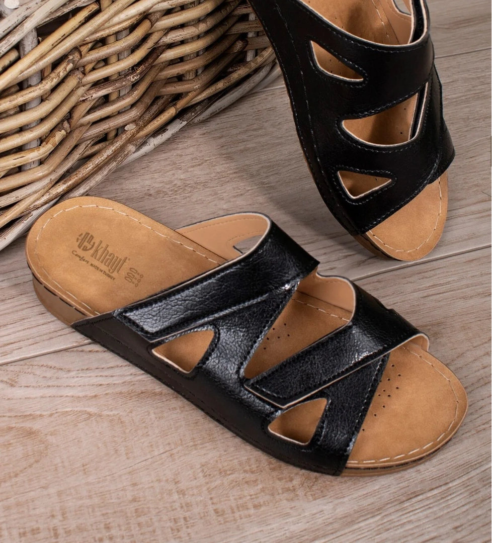 Sanbi Anatomik Ortopedik Çift Bantlı Günlük Kadın Terlik - Görsel 1