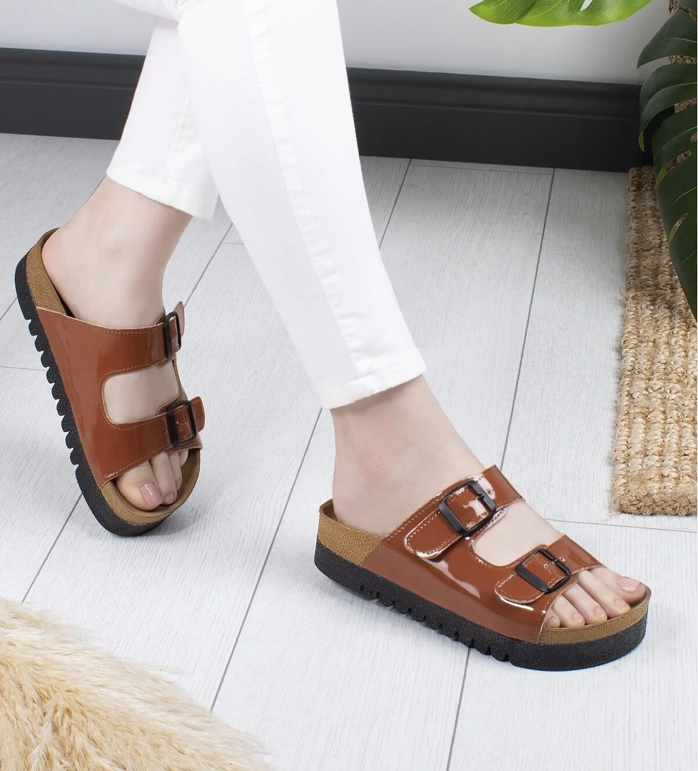 Maria Anatomik Ortopedik Çift Tokalı Günlük Kadın Terlik - Görsel 1