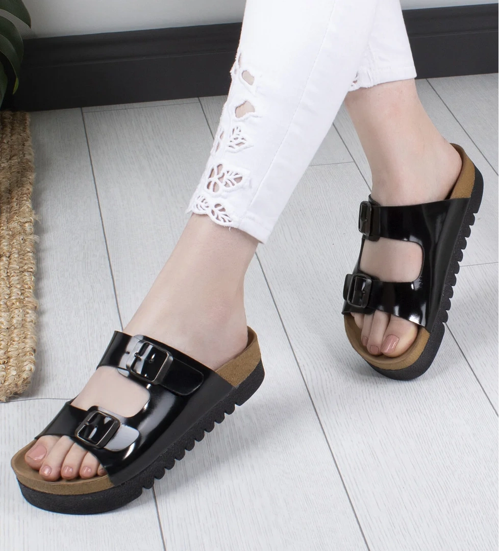 Maria Anatomik Ortopedik Çift Tokalı Günlük Kadın Terlik